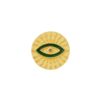 All Seeing Eye Studs with Green Enamel - Eye M by Ileana Makri