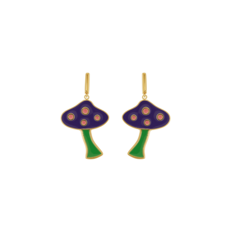 Purple Mushroom Midi Hoop Earrings - Eye M by Ileana Makri