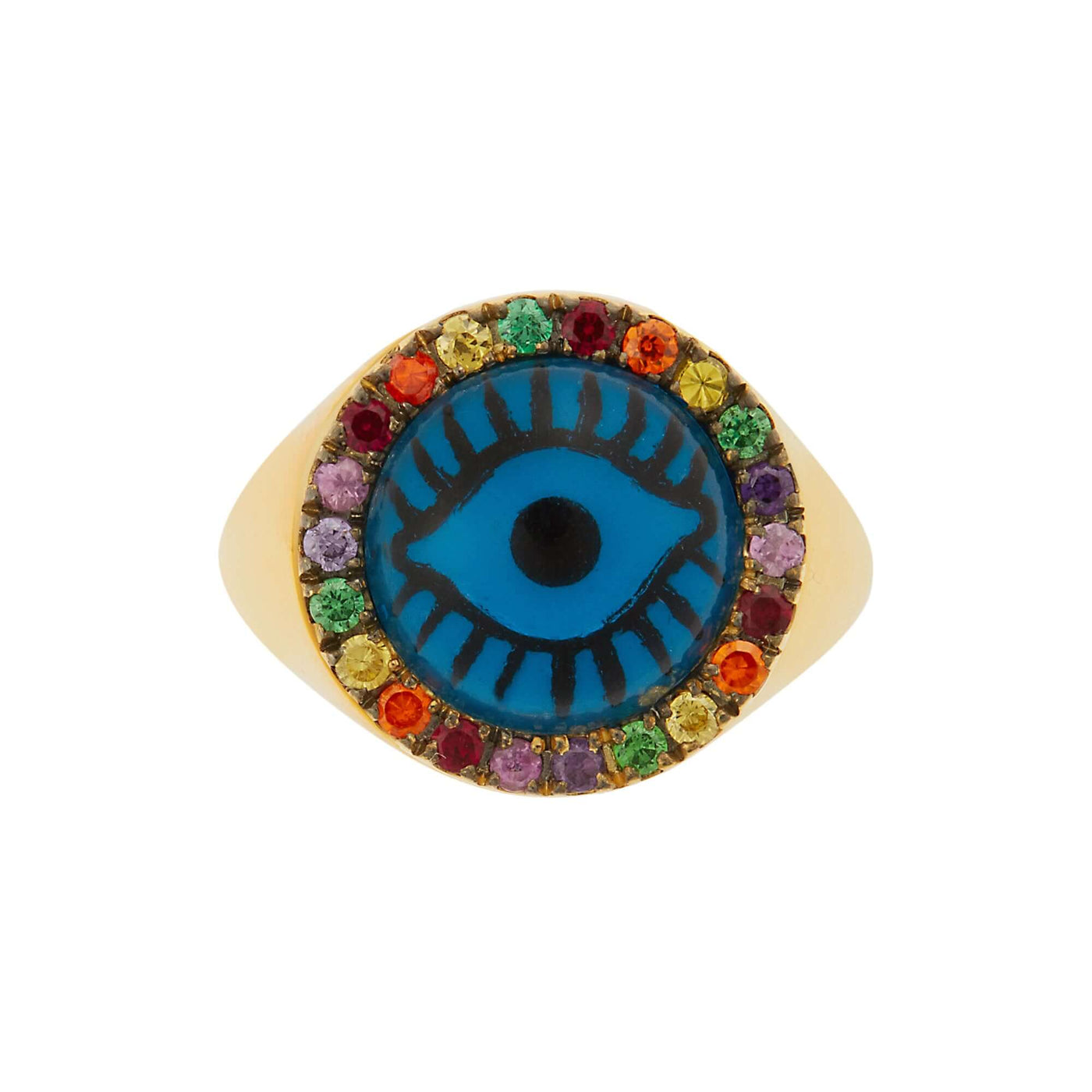 Rainbow Evil Eye Chevalier Ring - Eye M by Ileana Makri