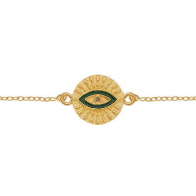 All Seeing Eye Bracelet with Green Enamel - Eye M by Ileana Makri