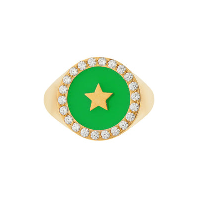 Star Enamel Crystal Chevalier Ring - Eye M by Ileana Makri