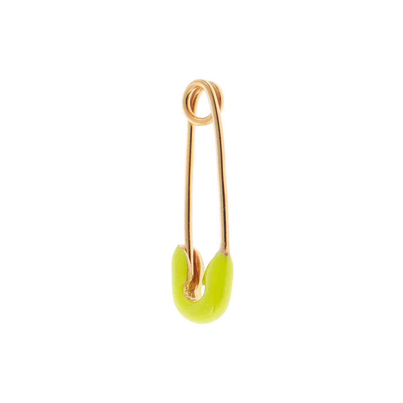 Neon Yellow Enamel Safety Pin Earring - Eye M by Ileana Makri