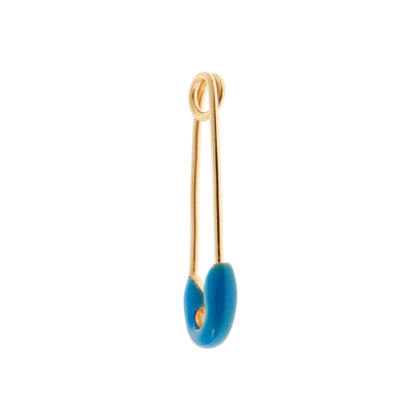 Neon Blue Enamel Safety Pin Earring - Eye M by Ileana Makri