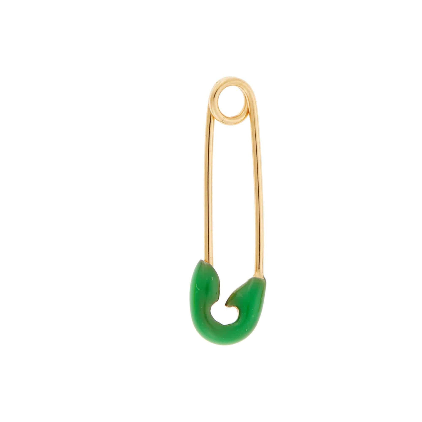 Neon Green Enamel Safety Pin Earring - Eye M by Ileana Makri
