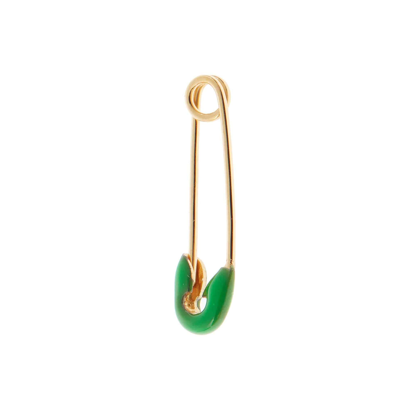 Neon Green Enamel Safety Pin Earring - Eye M by Ileana Makri