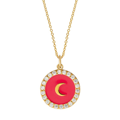 Aura Moon Pendant Crystal Pink - Eye M by Ileana Makri