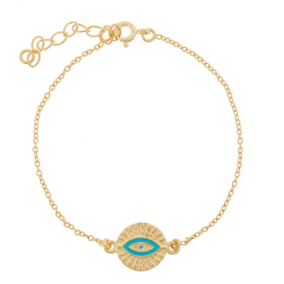 All Seeing Eye Bracelet with Turquoise Enamel - Eye M by Ileana Makri