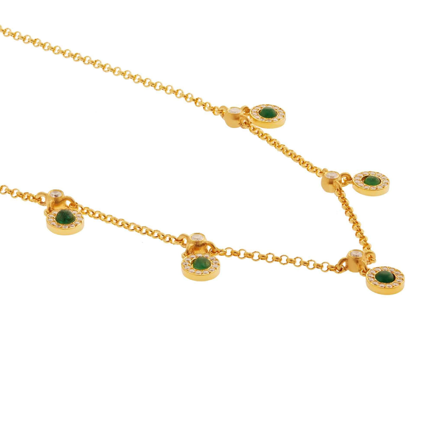 Green Agate Sun Necklace - Eye M by Ileana Makri