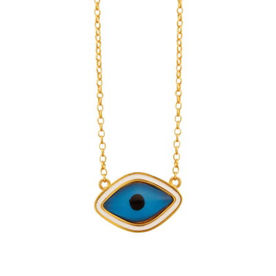 Oval Eye Enamel Necklace - Eye M by Ileana Makri