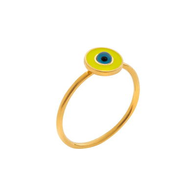 Neon Yellow Eye Ring - Eye M by Ileana Makri