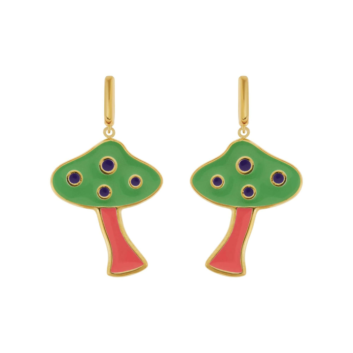 Large Green Mushroom Earrings - Eye M by Ileana Makri