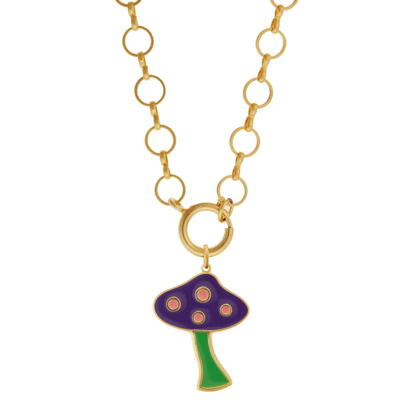 Big Purple Mushroom Necklace - Eye M by Ileana Makri