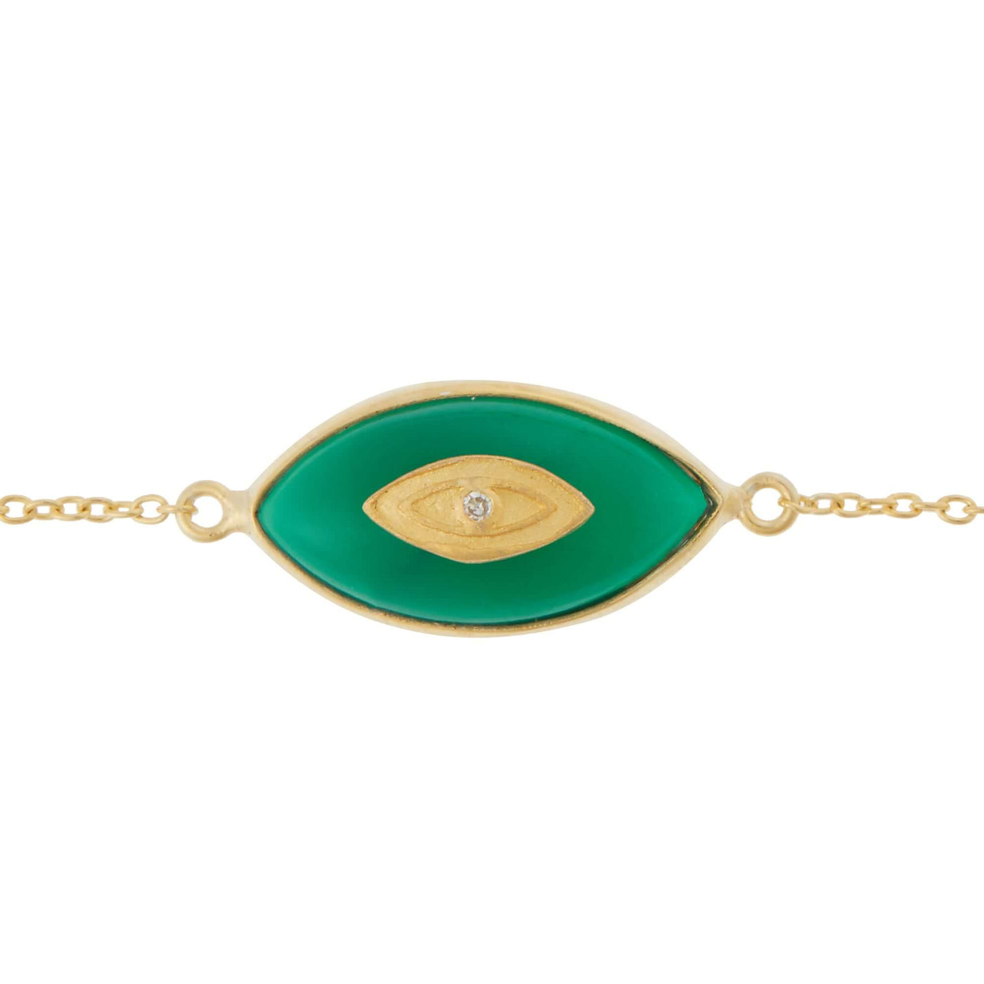All Seeing Green Oval Eye Bracelet - Eye M by Ileana Makri