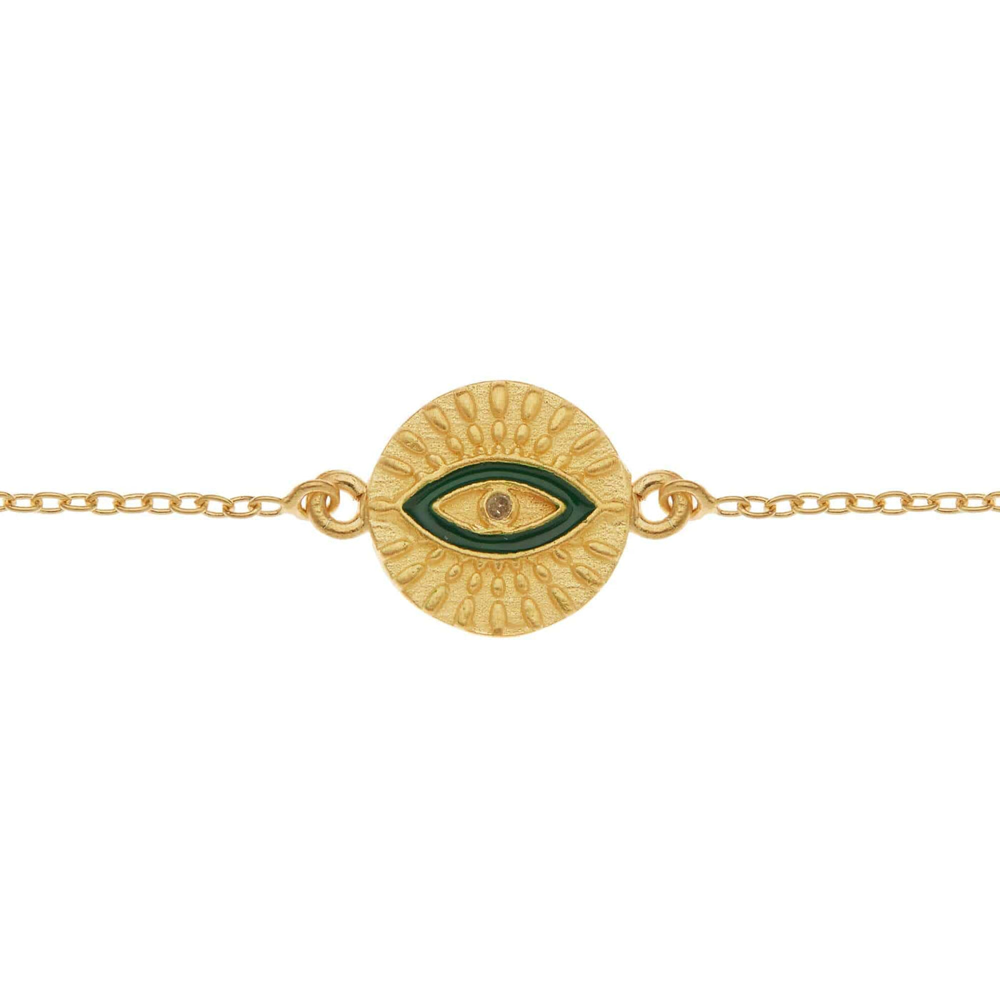 All Seeing Eye Bracelet with Green Enamel - Eye M by Ileana Makri