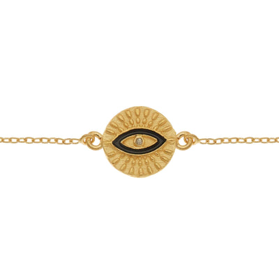 All Seeing Eye Bracelet with Black Enamel - Eye M by Ileana Makri