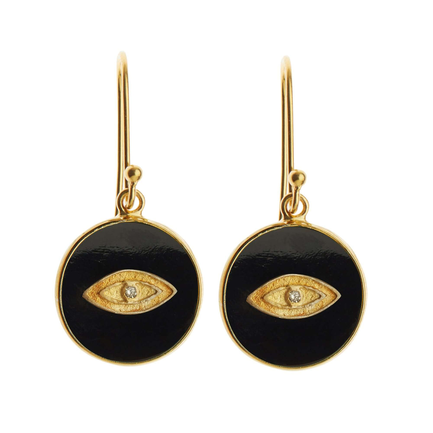 All Seeing Eye Earrings with Black Onyx - Eye M by Ileana Makri