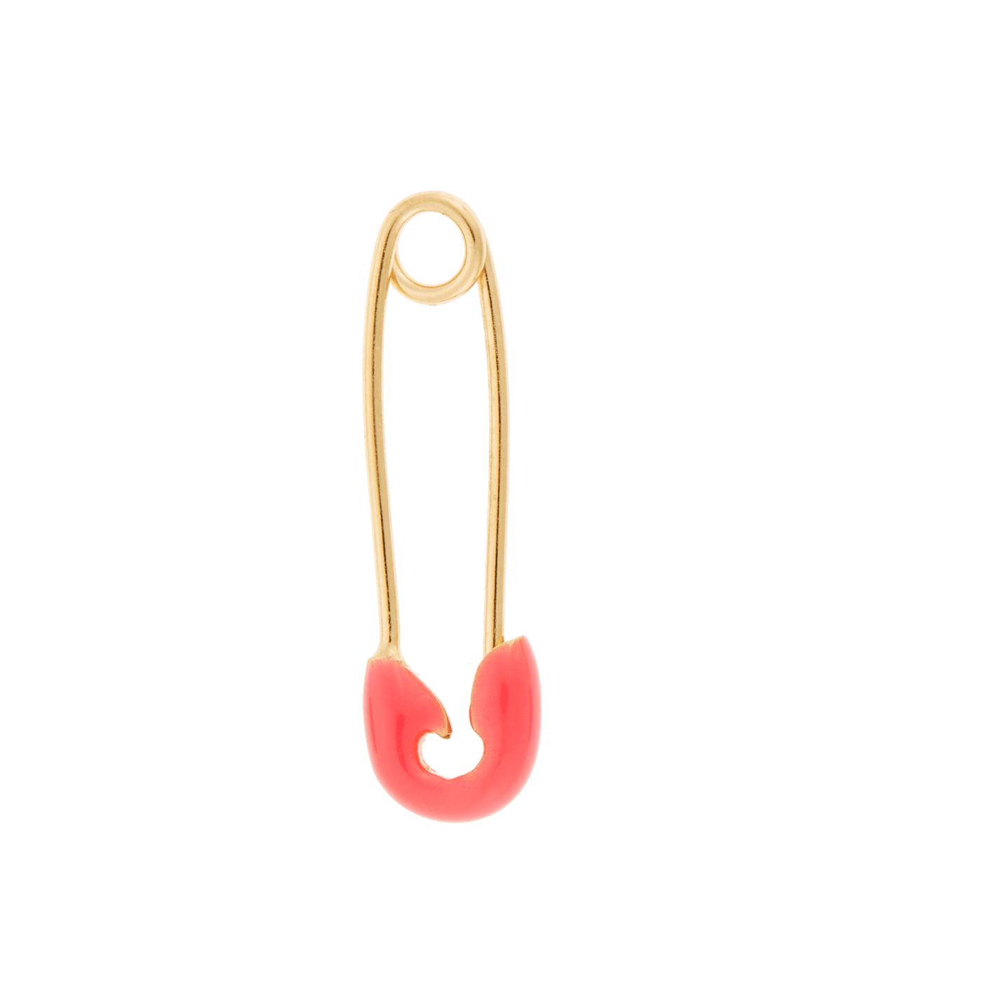 Neon Pink Enamel Safety Pin Earring - Eye M by Ileana Makri